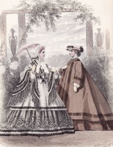 Fashion plate in The Englishwoman's Domestic Magazine, August 1861